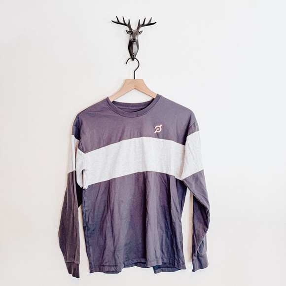 Peloton Women’s Gray/Dark Gray Color Block Long Sleeve Shirt Size Small - Picture 1 of 5